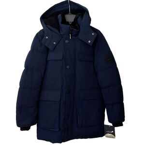 Arctic Expedition Hooded Down Parka Navy Blue Men S Manteau‎ Hybradown Coat NWT